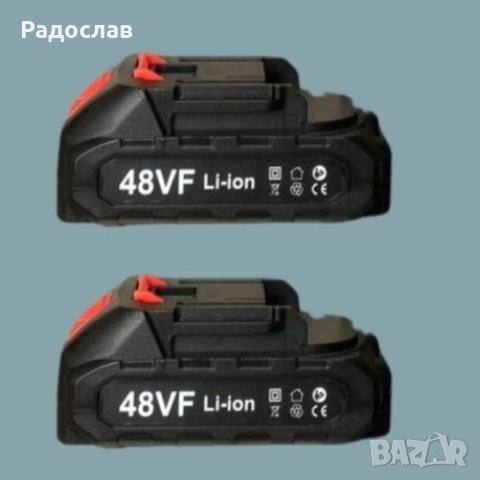  Акумулаторен трион за дърво и клони UKC 48V – 6″ верижна резачка с 2 батерии и 2 вериги, снимка 3 - Градинска техника - 52842175