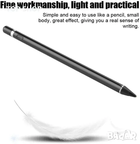 Stylus Активна капацитивна писалка за сензорен екран с 1,5 мм  и LED индикатор+5 накрайника, снимка 6 - Друга електроника - 48636591