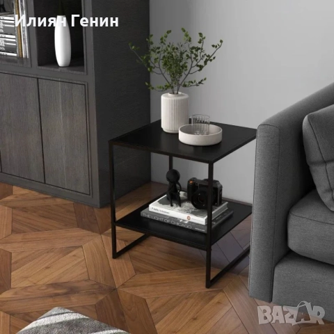 HOMCOM Индустриална странична масичка, масичка за кафе, снимка 8 - Маси - 51886337