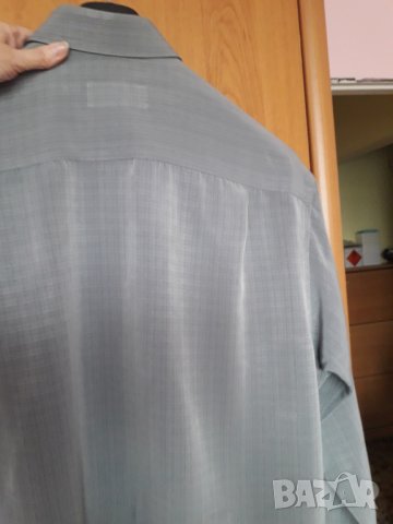 Мъжка риза с дълъг ръкав Brothers classic сива голям размер, снимка 6 - Ризи - 29494430