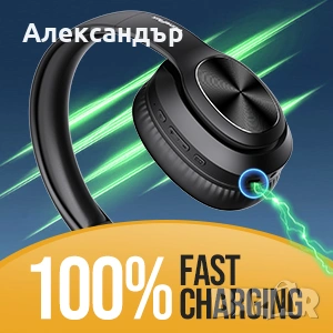 Сгъваеми безжични слушалки TuneFlux,батерия със заряд за 80 часа,вграден микрофон,Bluetooth 5.3,HiFi, снимка 5 - Друга електроника - 54292257