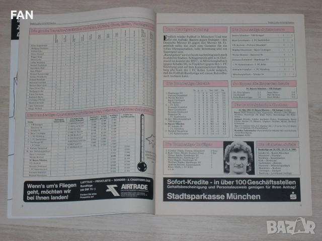  Оригинално футболно списание на Байерн Мюнхен срещу Щутгарт от 1985 г., снимка 4 - Списания и комикси - 51465181