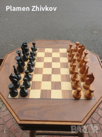 Поръчково изработен дървен шах , снимка 14 - Антикварни и старинни предмети - 53959036