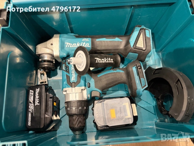 Ъглов шлайф и винтоверт Makita, снимка 3 - Ъглошлайфи - 54186262