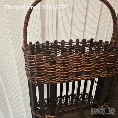 дървена кошница за бутилки, цветя, снимка 2 - Декорация за дома - 55965218