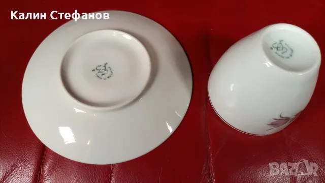 Български порцеланови чашки с чинийките си за кафе по 5 бр, снимка 4 - Чаши - 55852598