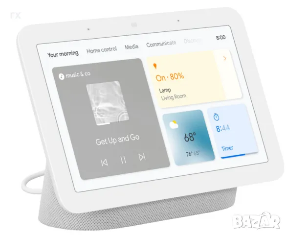 Google Nest Hub (2nd Gen), 7" touchscreen, Wi-Fi, Bluetooth, 3 микрофона, снимка 1 - Друга електроника - 48539277