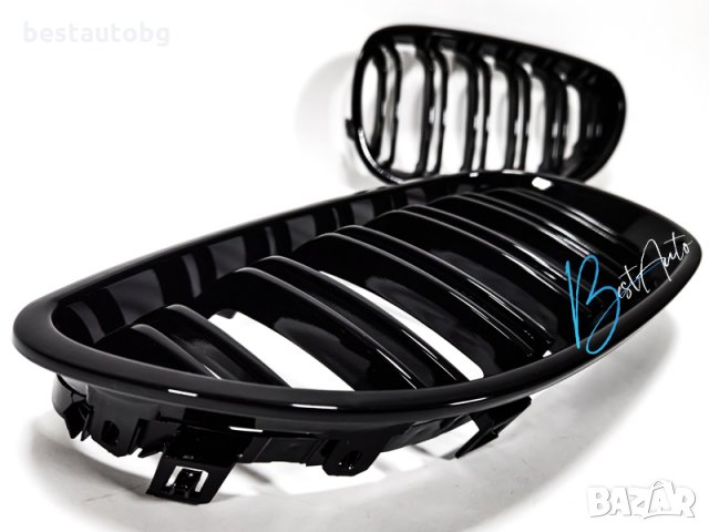 Черни М5 дизайн Бъбреци/Решетки за BMW E60 седан/E61 комбиЧерен Гланц Двойни, снимка 5 - Аксесоари и консумативи - 29095636