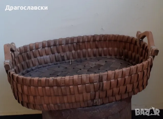 Кошници: плетена кошница за пикник или село, разни модели стари, поднос панер, снимка 10 - Други - 30182642