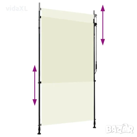 vidaXL Външна ролетна щора, 120x270 см, кремава, снимка 2 - Щори - 56146107
