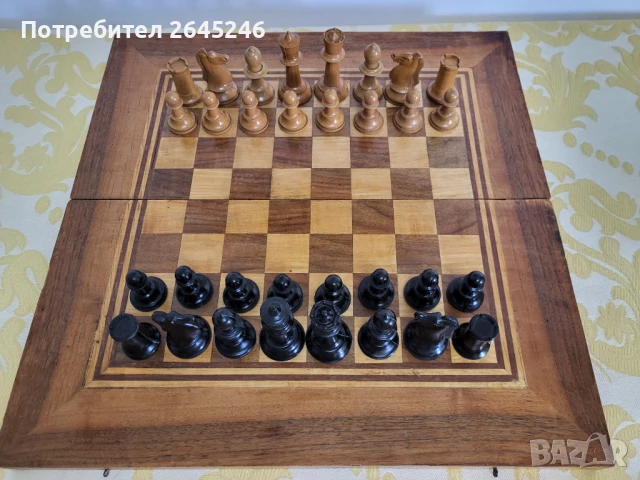 #4 Стар масивен дървен шах От соца, снимка 1