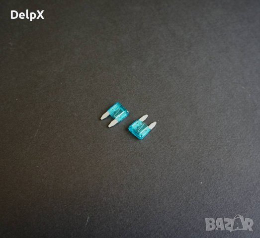 Автомобилен предпазител мини син 10x16mm 15A, снимка 1