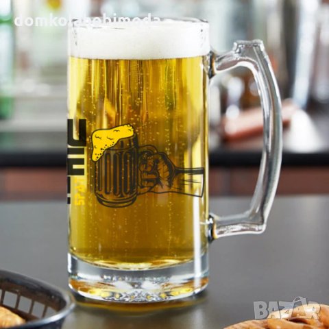 Халба за бира с надпис БИРЕН БРАТ, 500 мл , снимка 2 - Подаръци за мъже - 31619437
