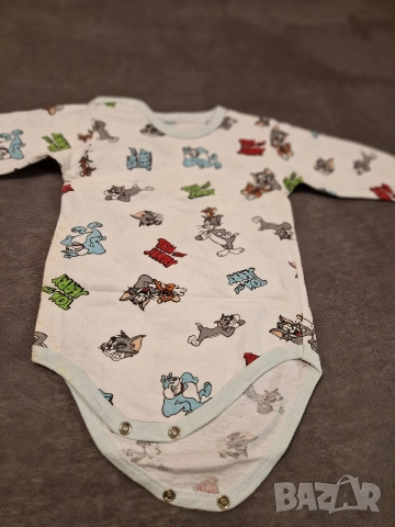 9-12м 80см Боди, памук, том и джери, без следи от употреба 