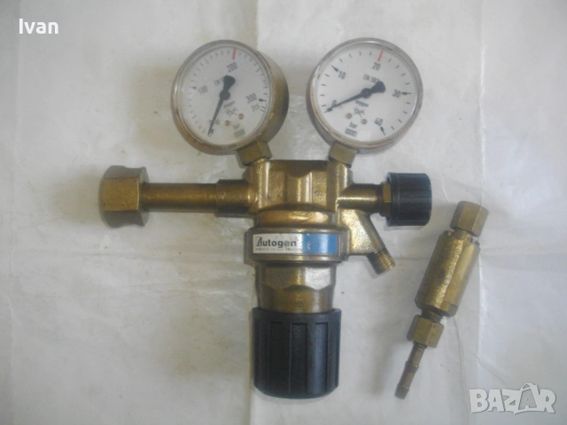 Качествен оригинален немски РЕДУЦИР ВЕНТИЛ ЗА КИСЛОРОД ЗА ОКСИЖЕН с искрогасител и манометри 315 bar, снимка 18 - Други инструменти - 54010902