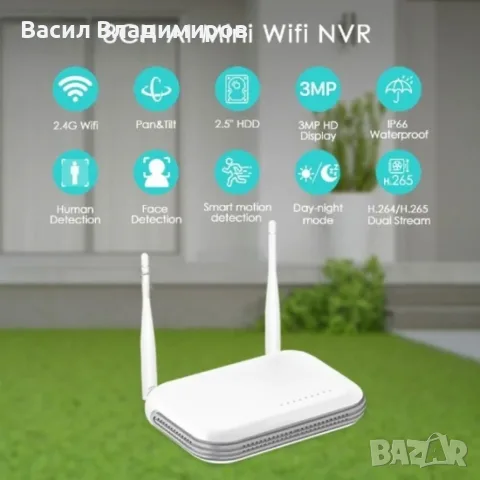 Безжичен WiFi NVR видеорекордер за IP камери, снимка 4 - IP камери - 56510609