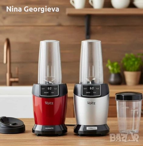 Мощен нутри блендер Oliver Voltz, 1200W с LED дисплей и 2 кани за смути (1000ml/800ml)