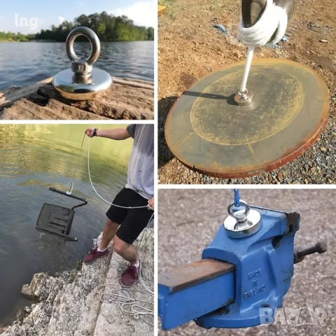 Продавам: Мощен Магнит за Магнитен Риболов (500 кг сила, 120 мм) + Въже и Ръкавици, снимка 3 - Екипировка - 50927196