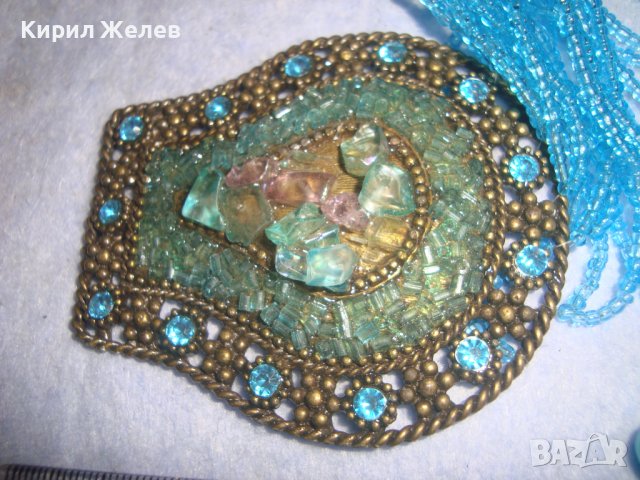 ЕТНО - СТИЛ МЕСИНГОВО МЪНИСТЕНО АЖУРНО БИЖУ НАКИТ ВИСУЛКА с КРИСТАЛЧЕТА 27900, снимка 12 - Други - 37095191