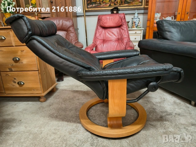Relax кресло от естествена кожа с повдигаща се облегалка , снимка 2 - Дивани и мека мебел - 54096509