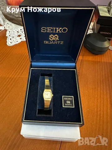Продавам  Сейко Дамски кварцов часовник със позлата, много добро състояние работи перфектно , снимка 2 - Дамски - 55878782