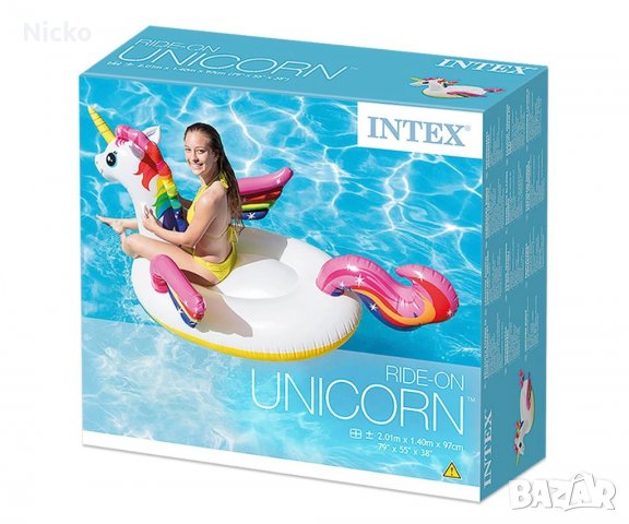 Надуваем остров Еднорог INTEX Unicorn Ride-on, снимка 5 - Водни спортове - 37623453
