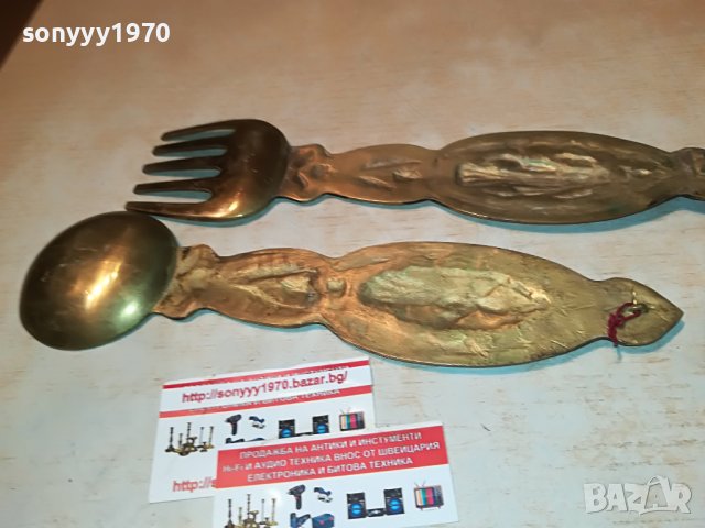 ГОЛЯМИ ВИЛИЦА И ЛЪЖИЦА-МЕД/МЕСИНГ 0207222014, снимка 7 - Антикварни и старинни предмети - 37268455