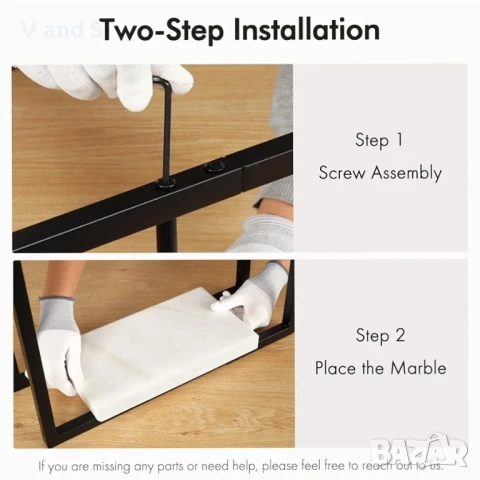 KES Стояща закачалка за кърпи за баня с тежка мраморна основа, 38" височина, 2 нива, свободно стояща, снимка 7 - Сушилници - 50701276