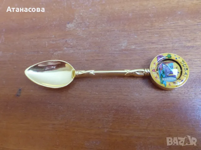 Позлатена сувенирна лъжичка с емайл Дубай лъжички, снимка 3 - Колекции - 49331026