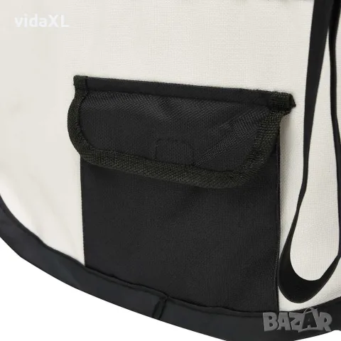 vidaXL Сгъваема кучешка кошара с чанта за носене, черна, 90x90x58 см, снимка 6 - За кучета - 56146251