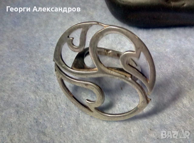 Великолепен Стилен ОГРОМЕН СРЕБЪРЕН ПРЪСТЕН АРТ Дизайн СРЕБРО 925