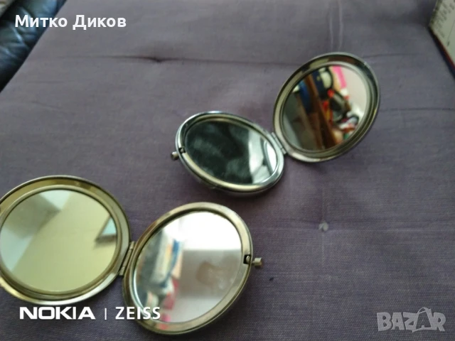 Огледала от соца нови 2 броя сгъваеми джобни козметични, снимка 5 - Други - 51357824