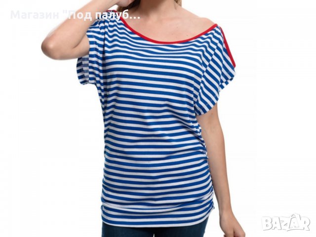 РАЗПРОДАЖБА!!! Нова дамска ефектна моряшка блуза-туника на райе, снимка 12 - Тениски - 30313636