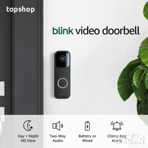 НОВ, ЗАПЕЧАТАН Blink видео звънец / Video Doorbell (най-нов модел) + модул за синхронизиране..., снимка 2 - Аналогови камери - 50552238