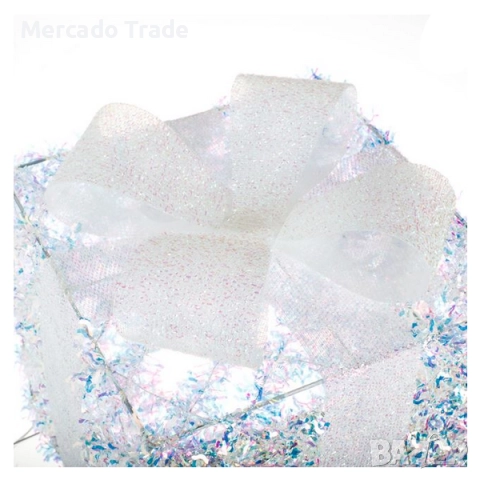 Коледен Светещ подарък Mercado Trade, 25 LED лампички, Бял, снимка 3 - Декорация за дома - 52632804