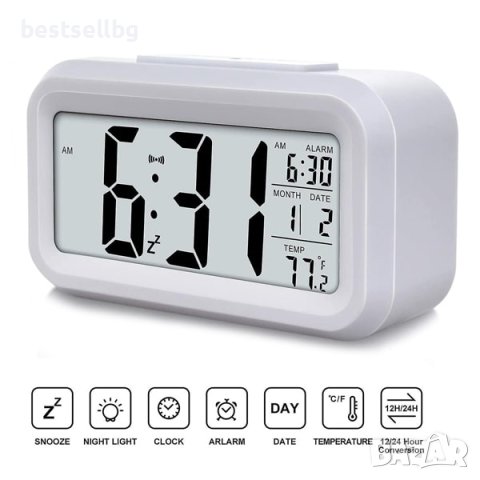 Електронен настолен часовник постоянно светещ на ток дигитален аларма, снимка 7 - Други - 42191230