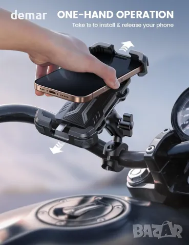 Стойка за телефон за мотоциклет Lamicall, телефон 4,7-6,8" - черен, снимка 6 - Аксесоари и консумативи - 48417266