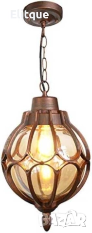 Градински Фенер Егіса  долен, горен носач, висящ с верига Е27, IP 44, снимка 12 - Други - 52853742