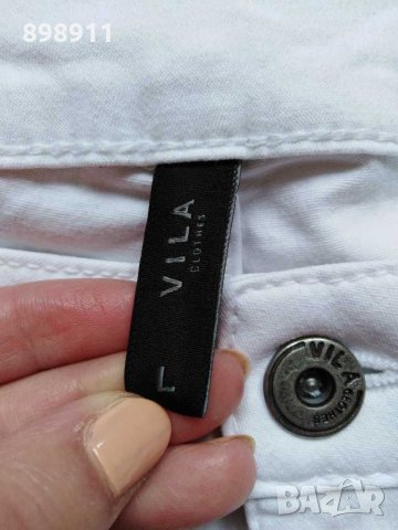 Бял дънков панталон , снимка 3 - Панталони - 30481043