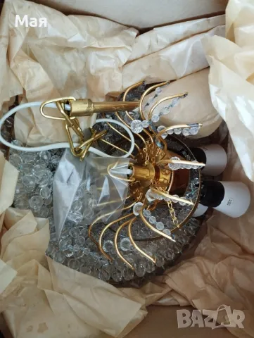 Чешки кристален полилей уникален, елегантен, неразопакован, снимка 7 - Полилеи - 50370965