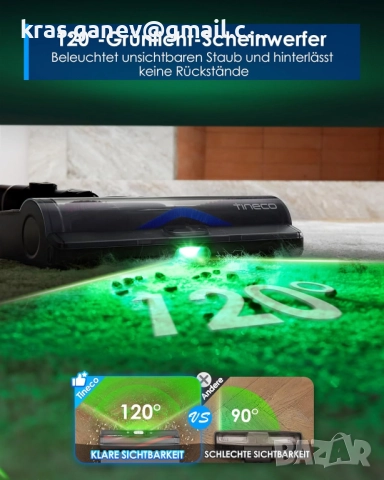 Tineco Pure ONE S50 Pro Безжична прахосмукачка с батерия, снимка 5 - Прахосмукачки - 51710448