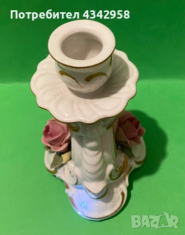 Dresden style.1935-1955г. Порцеланов свещник., снимка 7 - Антикварни и старинни предмети - 52468106