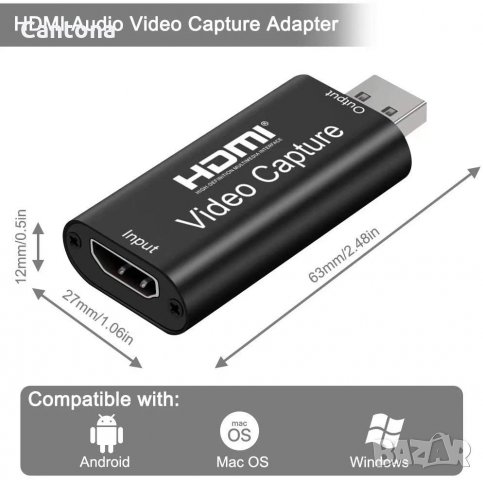 USB Video Capture с ​HDMI за запис и стриймване, снимка 5 - Кабели и адаптери - 35409292