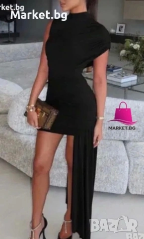 Дамска стилна рокля в черно , снимка 3 - Рокли - 54350843