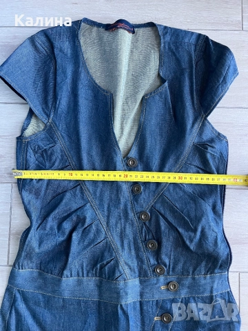 ЧИСТО НОВА Дънкова рокля, снимка 6 - Рокли - 52559676