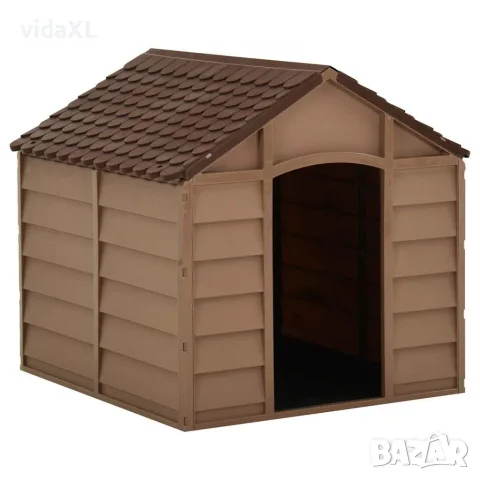 vidaXL Кучешка колиба, кафява, 71x71,5x68 см, РР