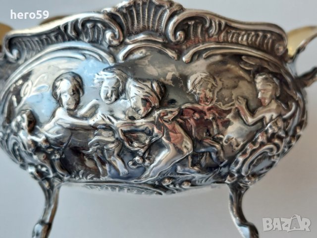 Стара немска сребърна 800 захарница/сребърни чаши,сребро, снимка 8 - Антикварни и старинни предмети - 44807752