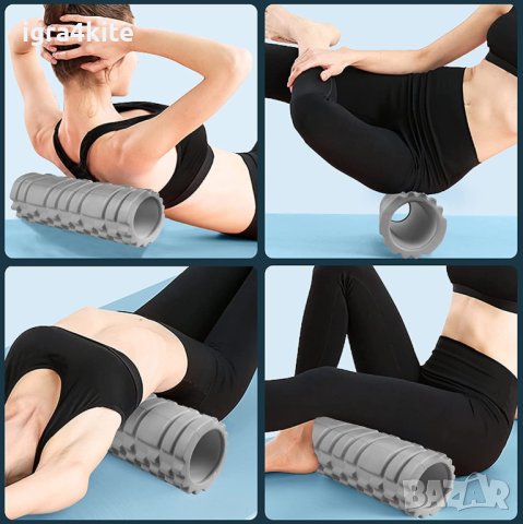 Големи класически фоумролер 45x14 СИВ ЦВЯТ Foam roller, снимка 3 - Йога - 40765070
