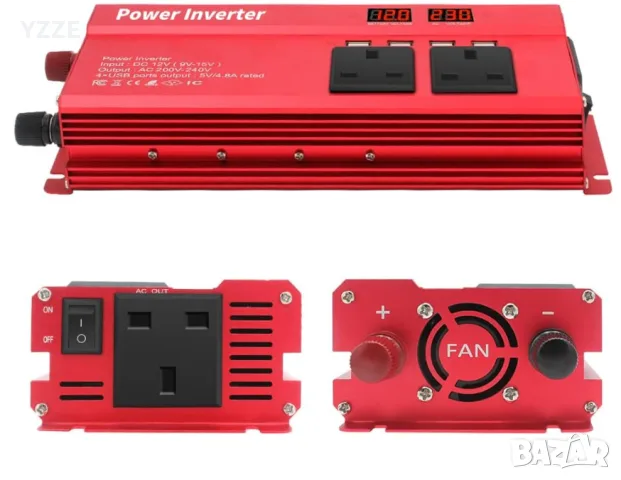 Преобразувател 12V към 220V 1000W/2000W, снимка 2 - Аксесоари и консумативи - 56121823