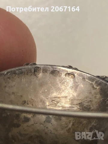 Стара маркирана сребърна брошка, снимка 6 - Антикварни и старинни предмети - 51020755